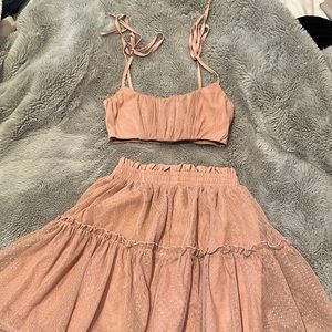 Matching set: crop top with skirt from Princess polly